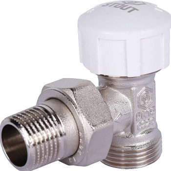 Клапан термостатический угловой 1/2" х 3/4"ЕК (подключение евроконус) STOUT